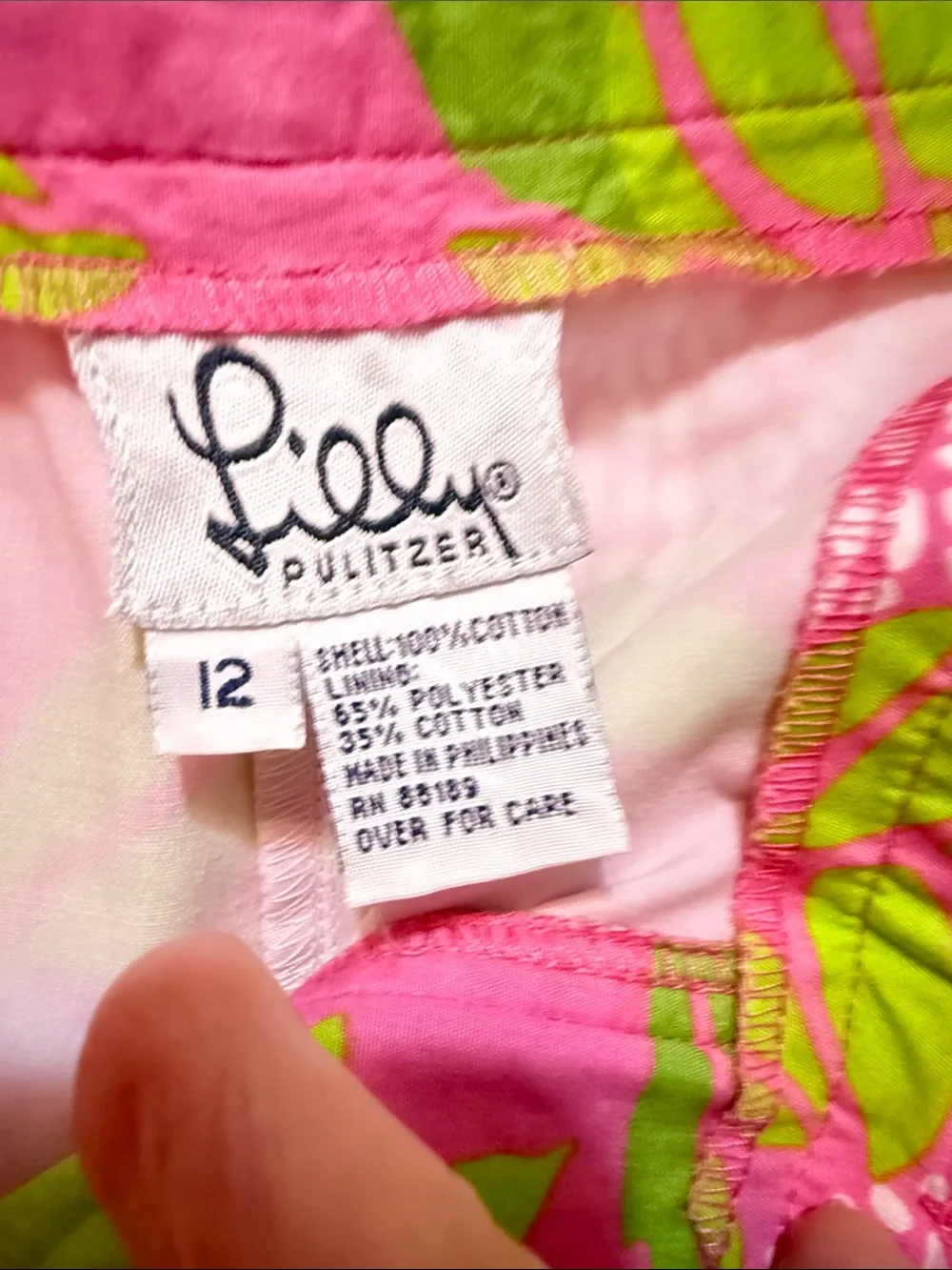 Vintage Lilly Pulitzer Pink and Green Floral Girls' Casual Bottoms